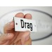 Emaljskylt Drag vit - svart 7 x 3 cm modell 20-4 Emaljskylt Drag vit - svart 7 x 3 cm modell 20-4