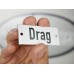 Emaljskylt Drag vit - svart 7 x 3 cm modell 20-4 Emaljskylt Drag vit - svart 7 x 3 cm modell 20-4