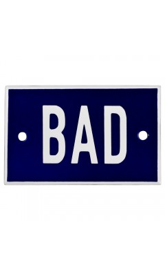 Emaljskylt BAD blå - vit 8 x 5 cm modell 5-4 Emaljskylt BAD blå - vit 8 x 5 cm modell 5-4