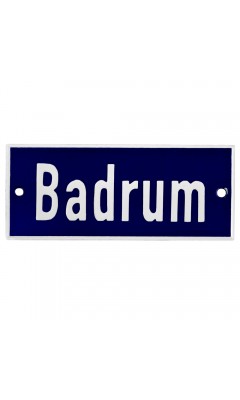 Emaljskylt Badrum blå - vit 12 x 5 cm modell 5-4 Emaljskylt Badrum blå - vit 12 x 5 cm modell 5-4
