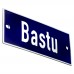 Emaljskylt Bastu blå - vit 12 x 5 cm modell 5-4