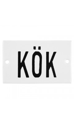 Emaljskylt KÖK vit - svart 8 x 5 cm modell 5-4 Emaljskylt KÖK vit - svart 8 x 5 cm modell 5-4