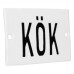 Emaljskylt KÖK vit - svart 8 x 5 cm modell 5-4