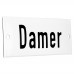 Emaljskylt Damer vit - svart 12 x 5 cm modell 5-4
