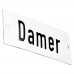 Emaljskylt Damer vit - svart 12 x 5 cm modell 5-4