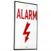 Emaljskylt ALARM vit - röd 6 x 10 cm modell 33-4