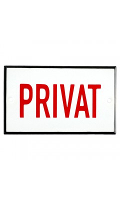 Emaljskylt PRIVAT vit - röd 10 x 6 cm modell 33-4 Emaljskylt PRIVAT vit - röd 10 x 6 cm modell 33-4