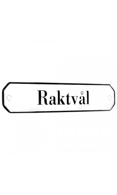Emaljskylt Raktvål vit - svart 10 x 2 cm modell 30-4 Emaljskylt Raktvål vit - svart 10 x 2 cm modell 30-4