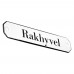 Emaljskylt Rakhyvel vit - svart 10 x 2 cm modell 30-4