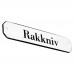 Emaljskylt Rakkniv vit - svart 10 x 2 cm modell 30-4