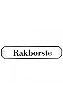 Emaljskylt Rakborste vit - svart 10 x 2 cm modell 30-4 Emaljskylt Rakborste vit - svart 10 x 2 cm modell 30-4