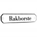 Emaljskylt Rakborste vit - svart 10 x 2 cm modell 30-4