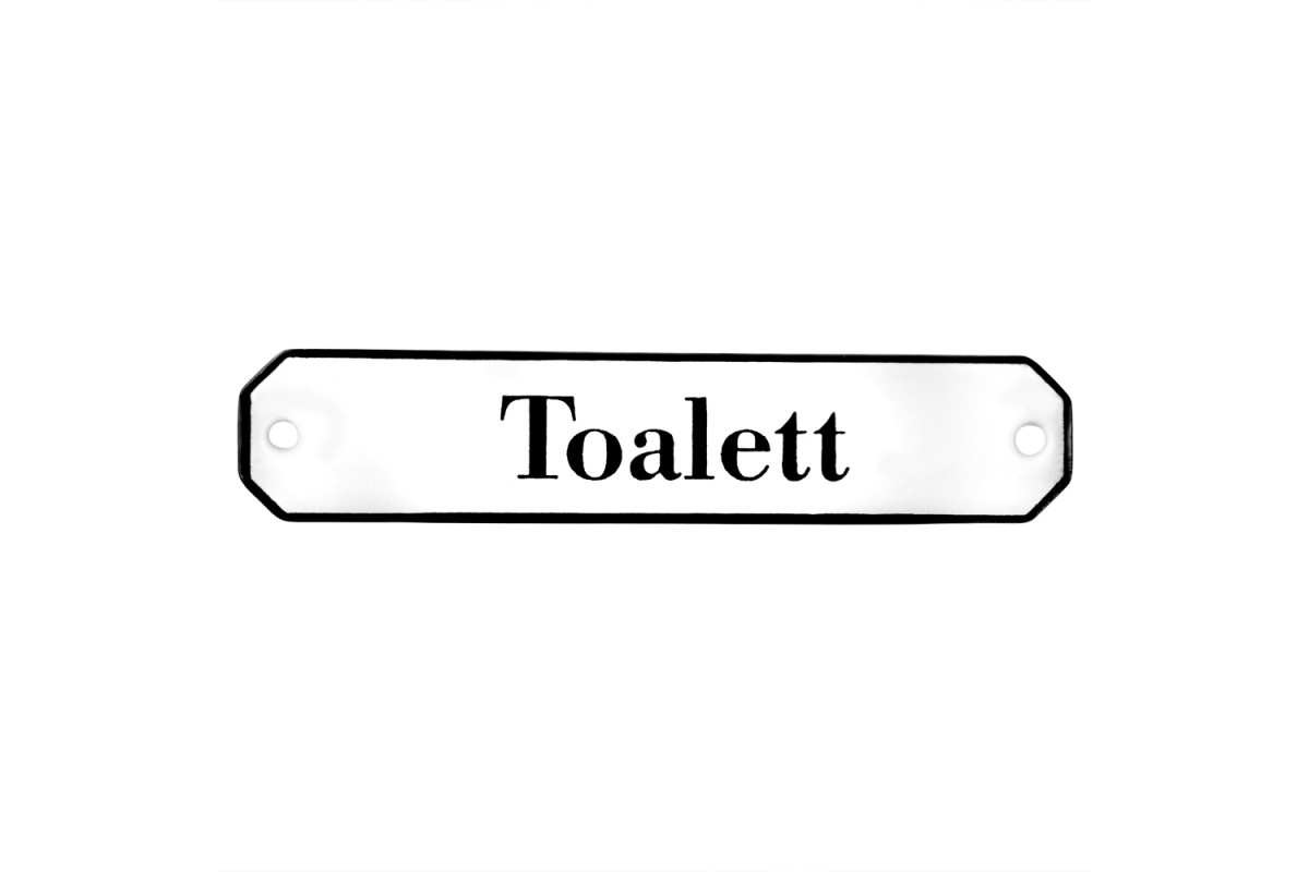Emaljskylt Toalett vit - svart 10 x 2 cm modell 30-4 Emaljskylt Toalett vit - svart 10 x 2 cm modell 30-4