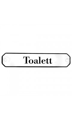 Emaljskylt Toalett vit - svart 10 x 2 cm modell 30-4
