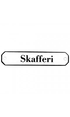 Emaljskylt Skafferi vit - svart 10 x 2 cm modell 30-4 Emaljskylt Skafferi vit - svart 10 x 2 cm modell 30-4