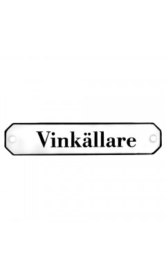 Emaljskylt Vinkällare vit - svart 10 x 2 cm modell 30-4 Emaljskylt Vinkällare vit - svart 10 x 2 cm modell 30-4