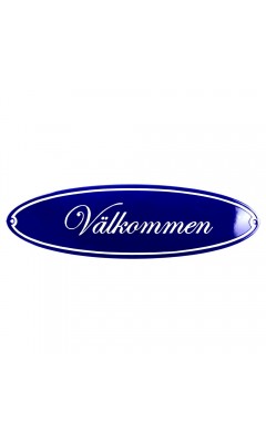 Emaljskylt Välkommen blå - vit 43 x 13 cm modell 43-4 Emaljskylt Välkommen blå - vit 43 x 13 cm modell 43-4