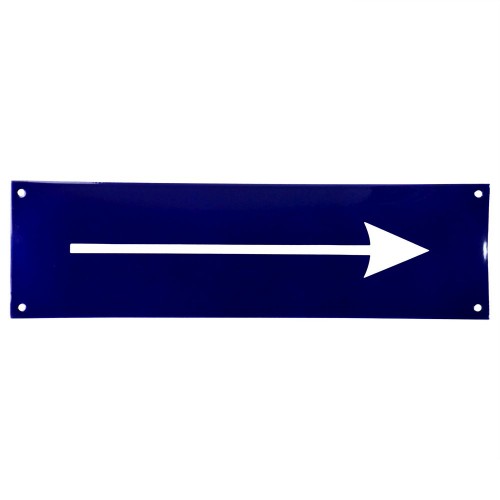 Emaljskylt Arrow blå - vit 35 x 10 cm modell 11-4