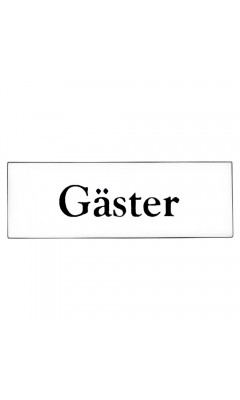 Emaljskylt Gäster vit - svart 6 x 2 cm modell 9-4 Emaljskylt Gäster vit - svart 6 x 2 cm modell 9-4
