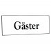 Emaljskylt Gäster vit - svart 6 x 2 cm modell 9-4 Emaljskylt Gäster vit - svart 6 x 2 cm modell 9-4