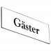 Emaljskylt Gäster vit - svart 6 x 2 cm modell 9-4 Emaljskylt Gäster vit - svart 6 x 2 cm modell 9-4