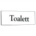 Emaljskylt Toalett vit - svart 6 x 2 cm modell 9-4