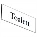Emaljskylt Toalett vit - svart 6 x 2 cm modell 9-4