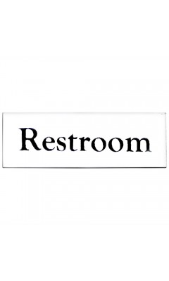 Emaljskylt Restroom vit - svart 6 x 2 cm modell 9-4 Emaljskylt Restroom vit - svart 6 x 2 cm modell 9-4