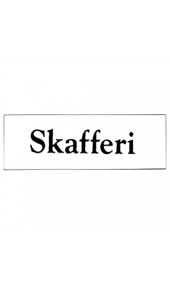 Emaljskylt Skafferi vit - svart 6 x 2 cm modell 9-4 Emaljskylt Skafferi vit - svart 6 x 2 cm modell 9-4