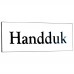Emaljskylt Handduk vit - svart 6 x 2 cm modell 9-4