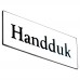 Emaljskylt Handduk vit - svart 6 x 2 cm modell 9-4