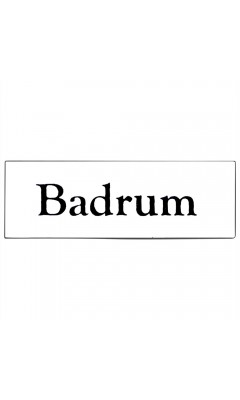 Emaljskylt Badrum vit - svart 6 x 2 cm modell 9-4 Emaljskylt Badrum vit - svart 6 x 2 cm modell 9-4
