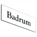 Emaljskylt Badrum vit - svart 6 x 2 cm modell 9-4 Emaljskylt Badrum vit - svart 6 x 2 cm modell 9-4