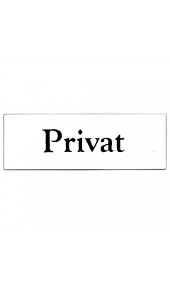 Emaljskylt Privat vit - svart 6 x 2 cm modell 9-4 Emaljskylt Privat vit - svart 6 x 2 cm modell 9-4