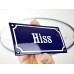 Emaljskylt Hiss blå - vit 15 x 7,5 cm modell 11-4