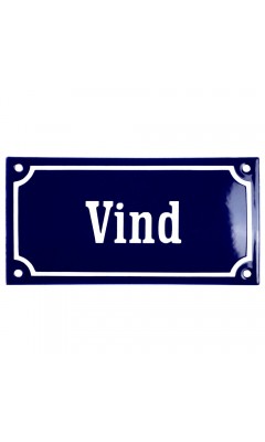 Emaljskylt Vind blå - vit 15 x 7,5 cm modell 11-4 Emaljskylt Vind blå - vit 15 x 7,5 cm modell 11-4
