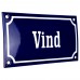 Emaljskylt Vind blå - vit 15 x 7,5 cm modell 11-4