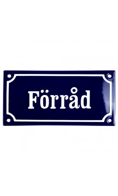 Emaljskylt Förråd blå - vit 15 x 7,5 cm modell 11-4 Emaljskylt Förråd blå - vit 15 x 7,5 cm modell 11-4