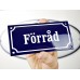 Emaljskylt Förråd blå - vit 15 x 7,5 cm modell 11-4