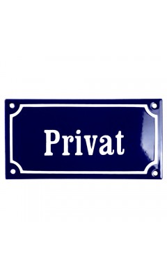 Emaljskylt Privat blå - vit 15 x 7,5 cm modell 11-4 Emaljskylt Privat blå - vit 15 x 7,5 cm modell 11-4
