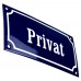 Emaljskylt Privat blå - vit 15 x 7,5 cm modell 11-4