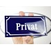 Emaljskylt Privat blå - vit 15 x 7,5 cm modell 11-4