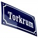 Emaljskylt Torkrum blå - vit 15 x 7,5 cm modell 11-4