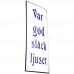 Emaljskylt Var god släck ljuset vit - blå 8 x 20 cm modell 47-4