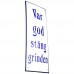 Emaljskylt Var god stäng grinden vit - blå 8 x 20 cm modell 47-4