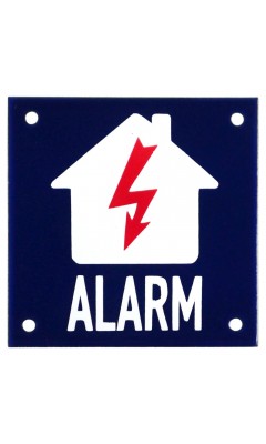 Emaljskylt ALARM flash blå - vit 10 x 10 cm modell 34-4 Emaljskylt ALARM flash blå - vit 10 x 10 cm modell 34-4
