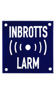 Emaljskylt INBROTTS LARM blå - vit 10 x 10 cm modell 34-4 Emaljskylt INBROTTS LARM blå - vit 10 x 10 cm modell 34-4