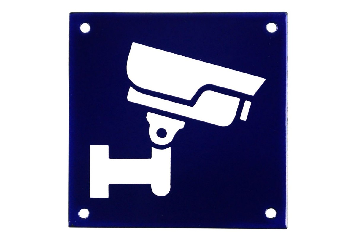 Emaljskylt CCTV blå - vit 10 x 10 cm modell 34-4 Emaljskylt CCTV blå - vit 10 x 10 cm modell 34-4