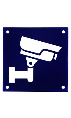 Emaljskylt CCTV blå - vit 10 x 10 cm modell 34-4 Emaljskylt CCTV blå - vit 10 x 10 cm modell 34-4
