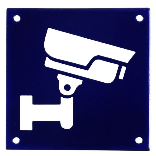 Emaljskylt CCTV blå - vit 10 x 10 cm modell 34-4
